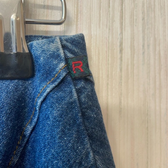 Ralph Lauren Vintage Chevron Denim Skirt Size 12, Made in Hong Kong, 100% Cotton - Picture 3 of 6